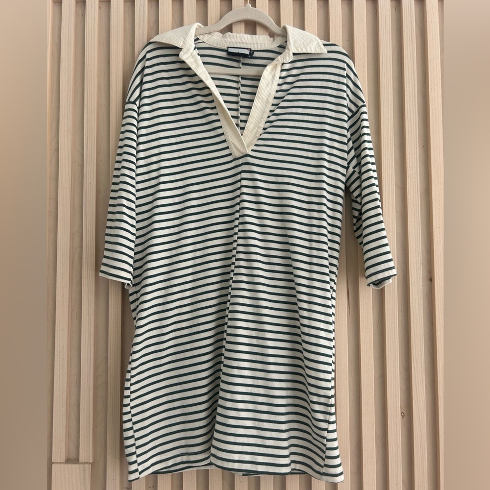 Tuckernuck Green Stripe Ashton Knit Polo Shirt Dress Size S Preppy Old Money